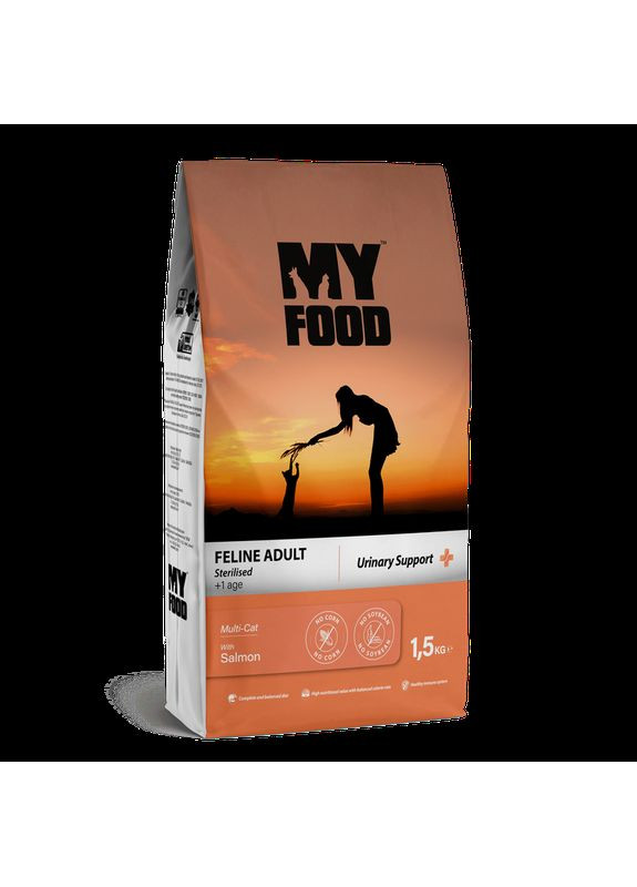 Сухой Корм Myfood Суперпремиум для взрослых стерилизованных кошек с Лососем 1,5 кг Hermos (368700851)
