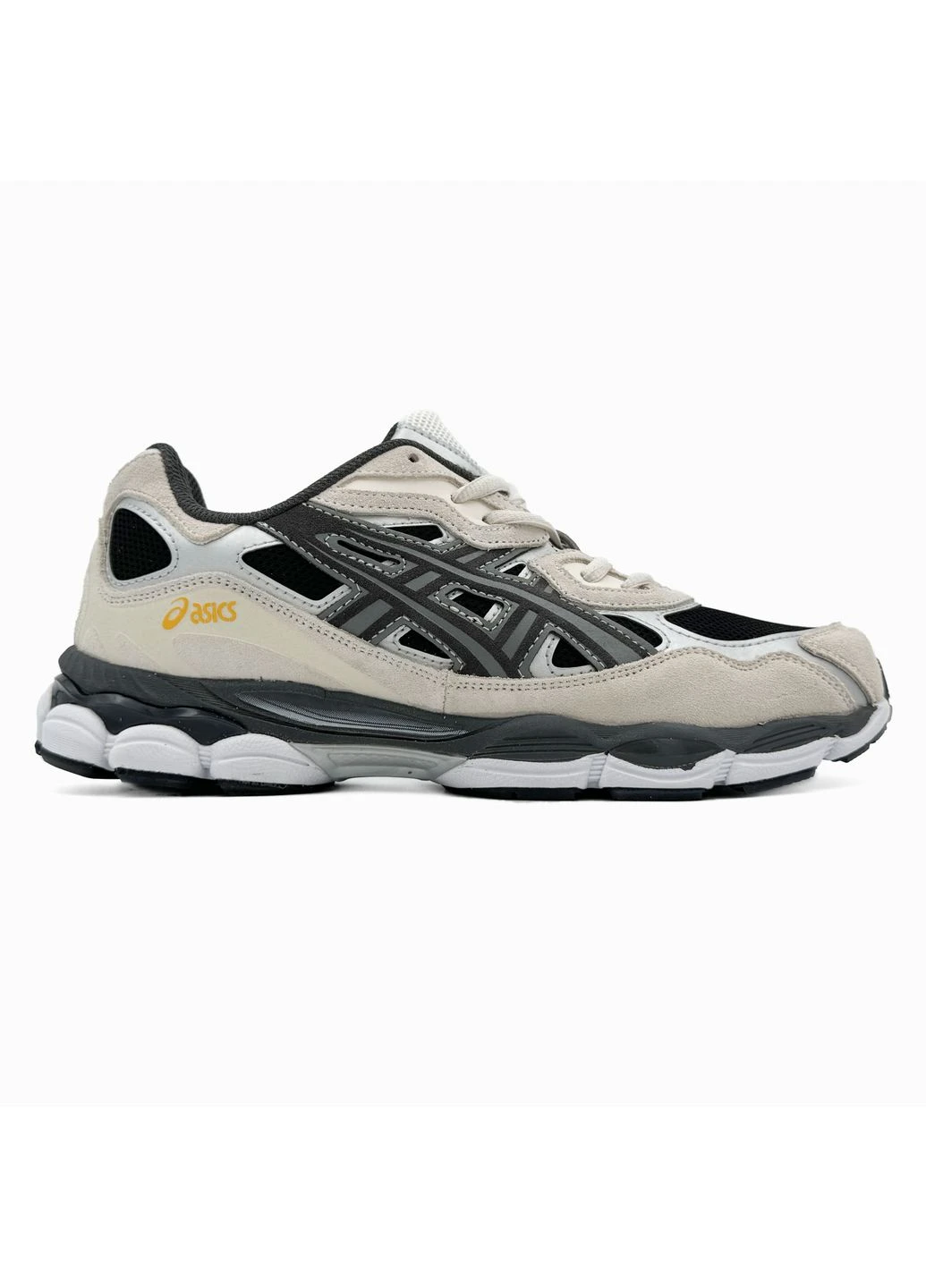 Черные демисезонные кроссовки мужские asics gel-nyc black/beige асикс гель нюк черные No Brand