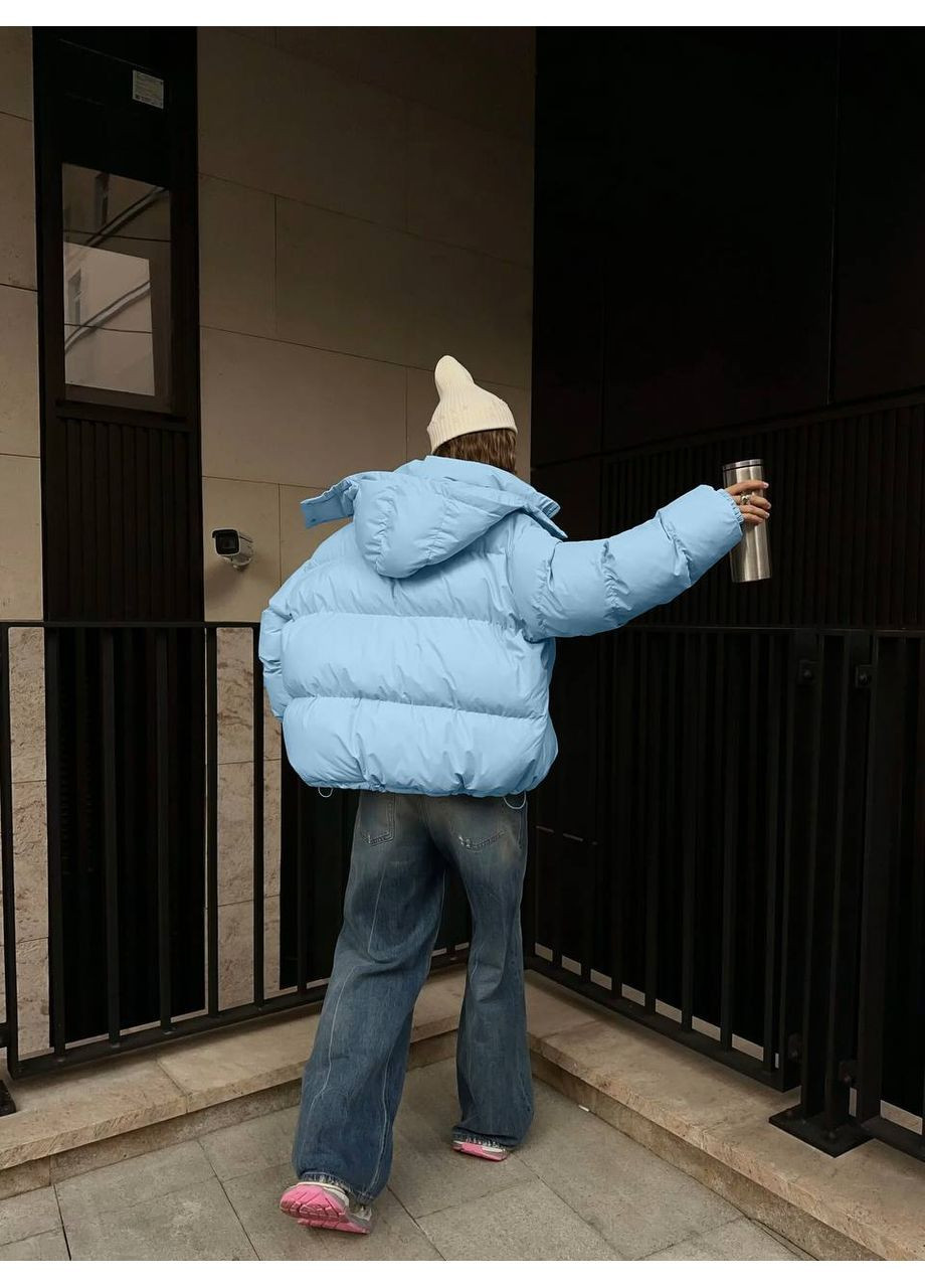 Блакитна зимня куртка жіноча No Brand