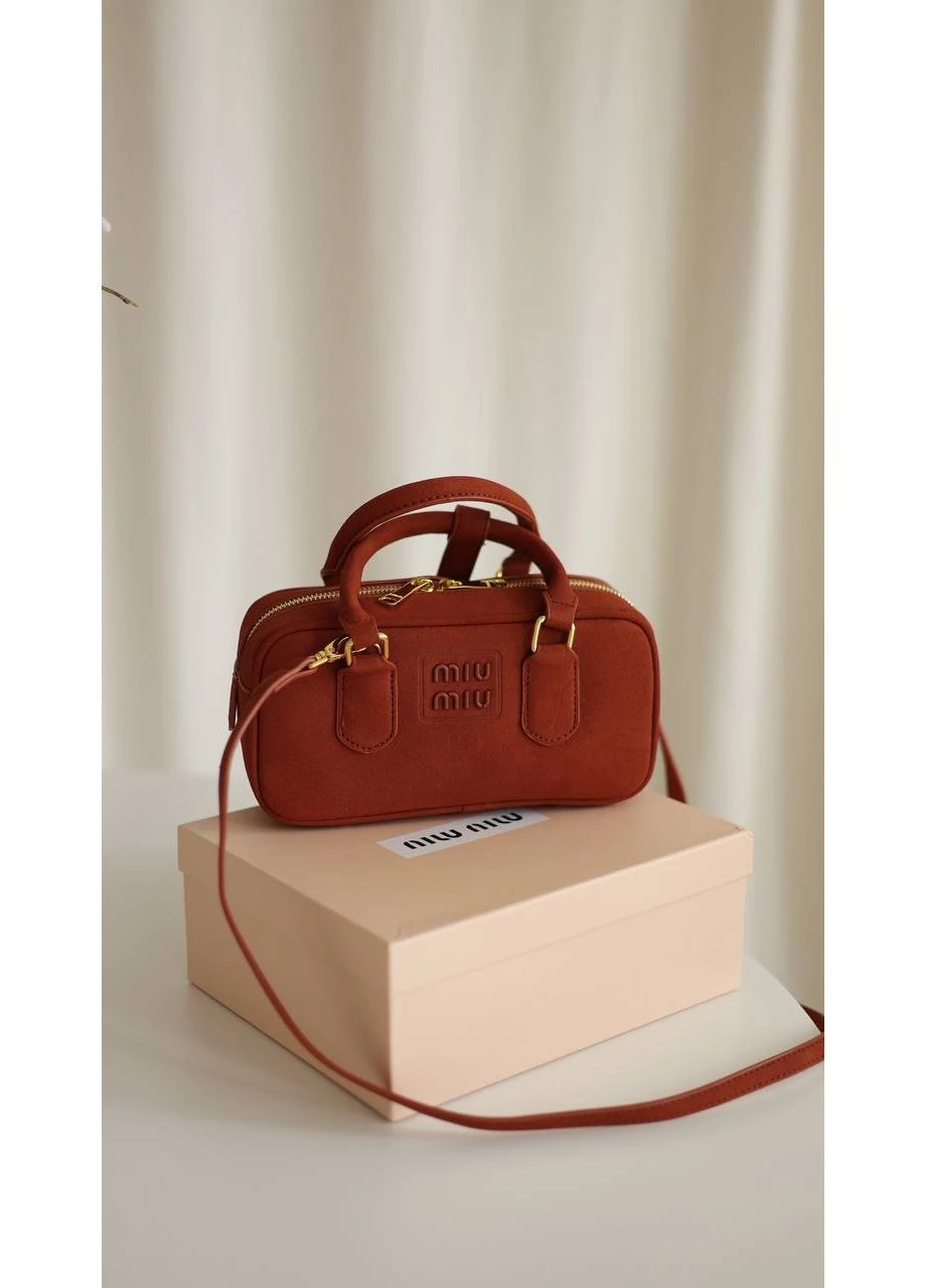 Miu Miu Arcadie Matelasse Mini Nappa suede теракотовий No Brand (375594487)
