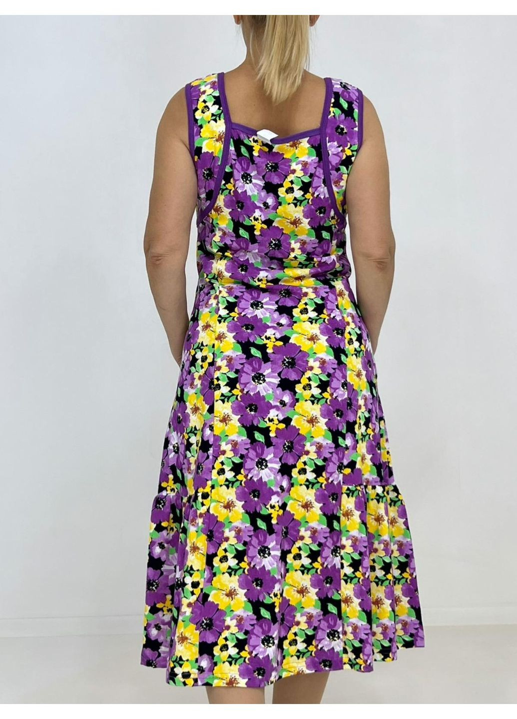 Сарафан літній кулір з кишенями Pars 56-58 Бузковий (54456852-3) Triko (337342720)