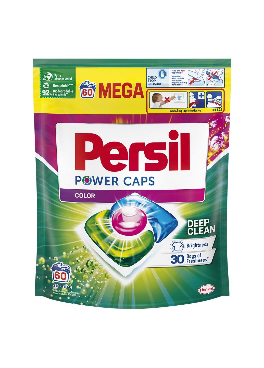 Капсули для прання Power Caps Color Deep Clean 60 шт Persil (293343762)