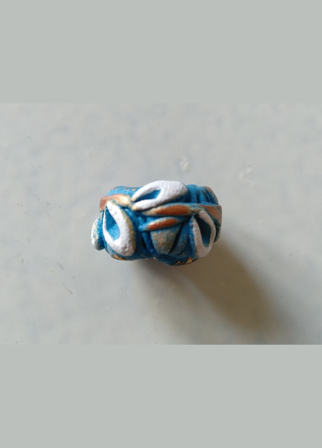 Керамическая бусина ручной работы "Веточка Вербы №1" (голубая) Коти&Ангели (301533022)