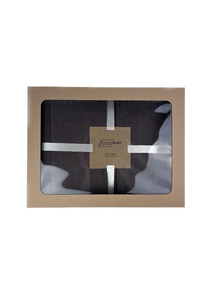 Комплект постільної білизни Stripe Chocolate сатинстрайп євро 200х220 см шоколад (2251736514011) SoundSleep (292653354)