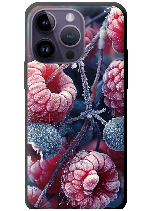 TPU черный чехол 'Морозные ягоды' для Endorphone apple iphone 14 pro max (285118647)