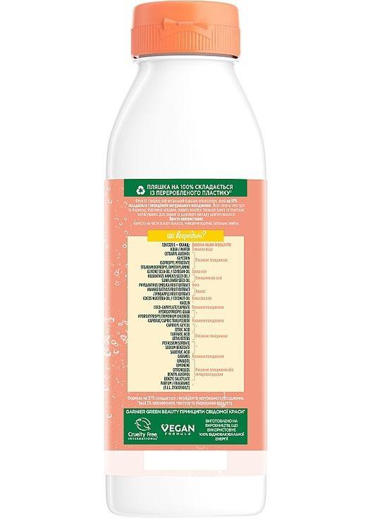 Бальзам-ополаскиватель "Ананас".для длинных, тусклых волос Fructis HairFood Pineapple Conditioner 350ml (1222045-188735) Garnier (368657634)