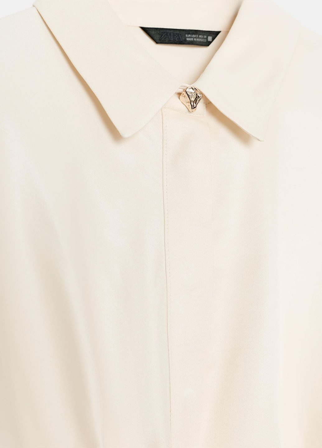 Молочная рубашка однотонная Zara