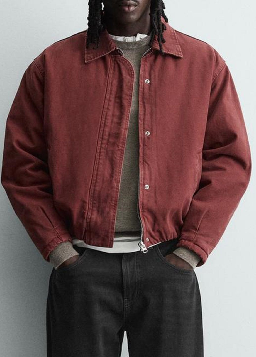 Бордова демісезонна куртка Zara