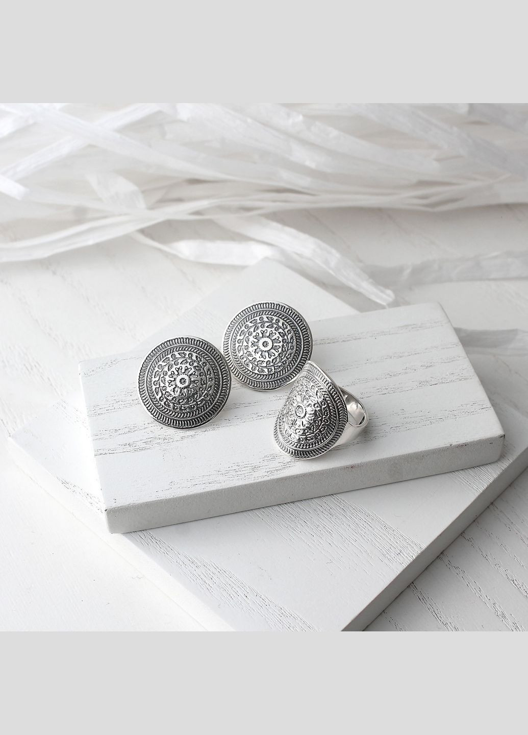 Серьги Пейстра SE 925 Флора Skifska Etnika (324622734)