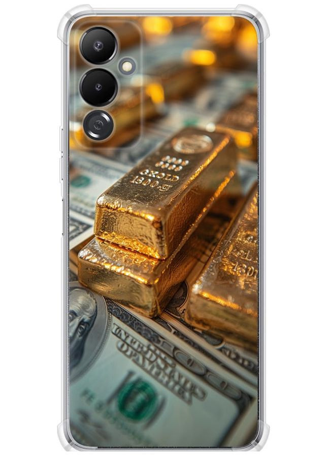 Силикон с усиленными углами чехол 'Слитки и доллары' для Endorphone Tecno Pova 4 LG7n (291133370)