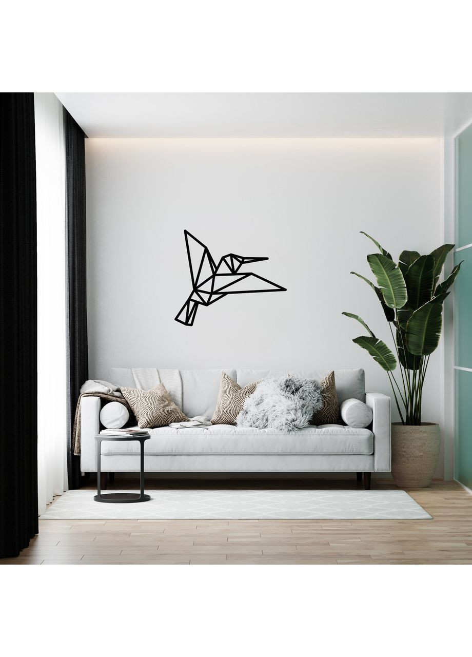 Дерев'яне декоративне настінне панно «Птаха орігамі 1» Ekostar (368306745)