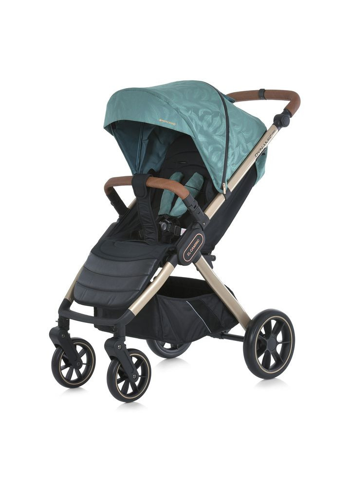 Коляска детская DYNAMIC PRO Special Mint прогулочная с чехлом дождевиком и москитной сеткой Мятная с перышками (ME 1053G-2) El Camino (334338195)