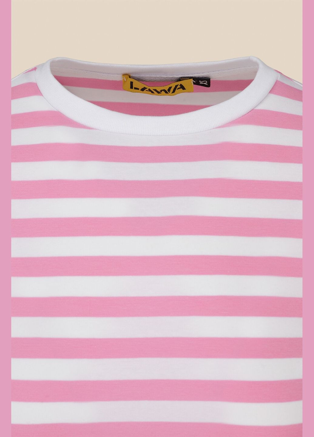 Топ с узором женский WBC02399 Бело-розовый shop (2000990639899) LAWA (364813155)