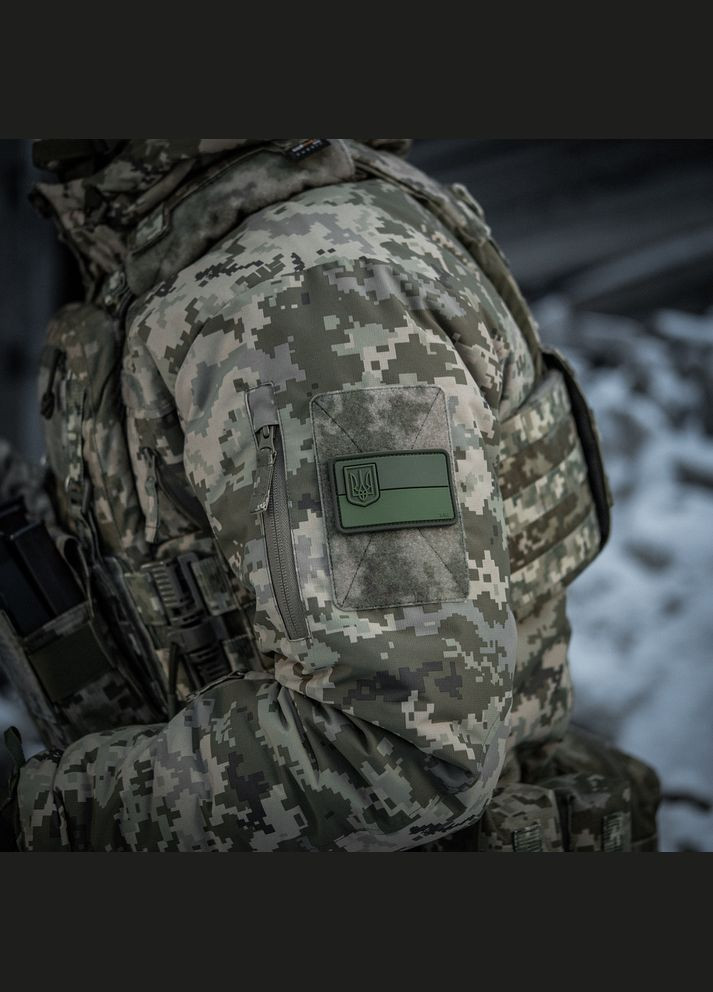 Нашивка флаг Украины с малым гербом PVC олива M-TAC (315338996)