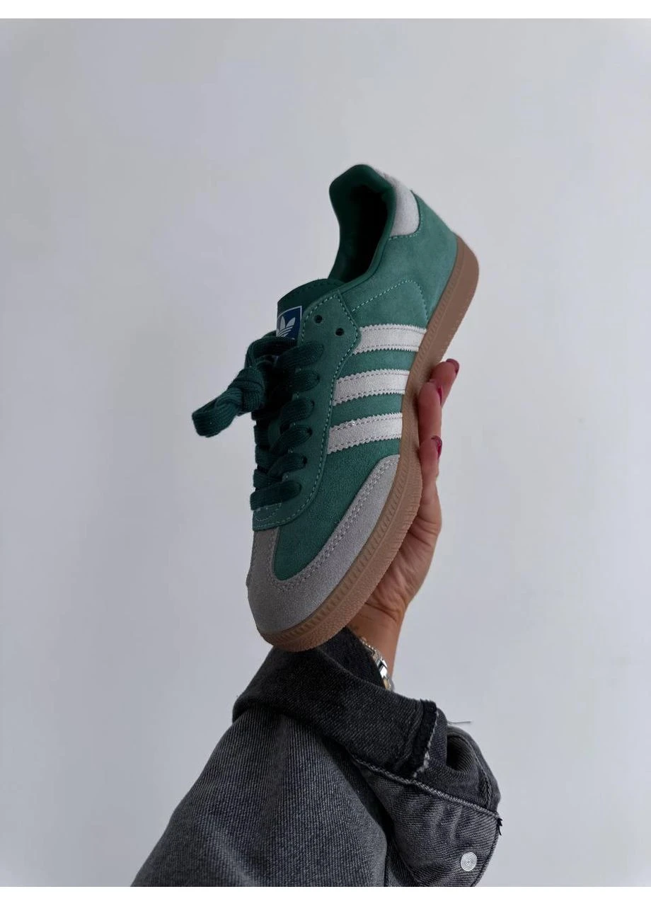 Сірі літні кросівки adidas samba og green grey адідас самба сірі No Brand