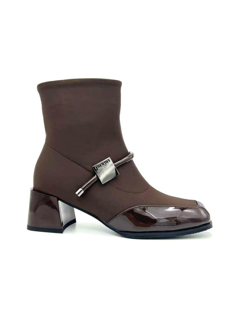 Коричневі демісезонна ботильйони коричневі класичні на підборах 5 см. Lino Marano