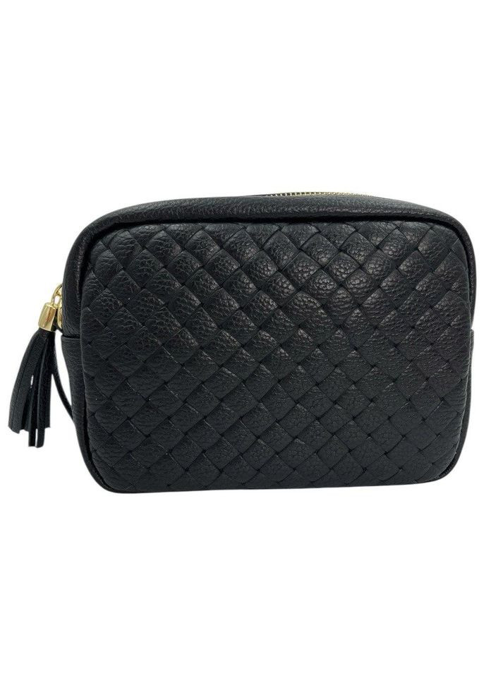 Сумка чорна маленька кросбоді жіноча шкіряна (Д/Ш/В) 19/6/15(см) Felicita (365815616)