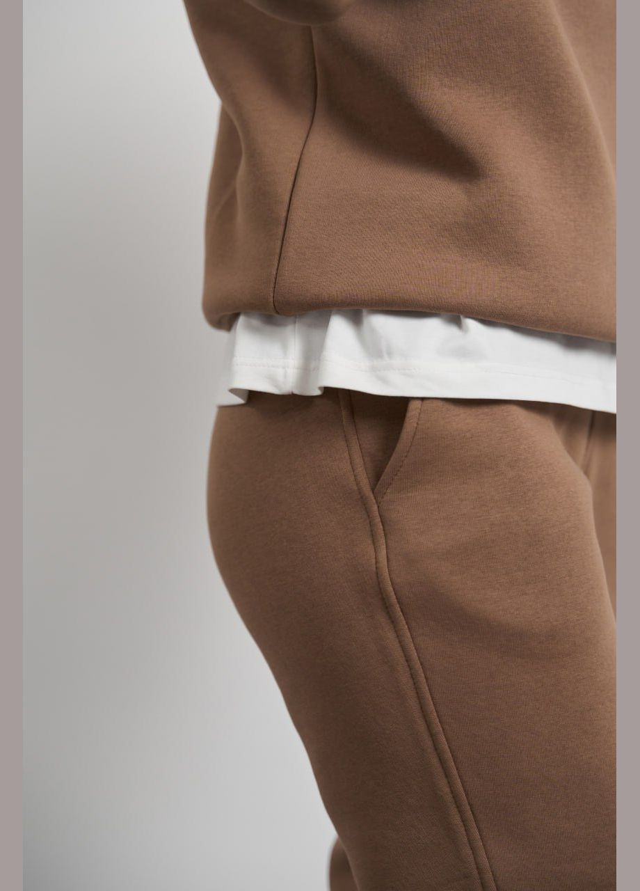 Женский теплый костюм тринитка на флисе цвет капучино р.L 449074 New Trend (282928003)