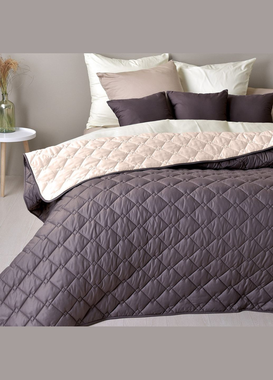 Покрывало 210х240 Стиль Cube шоколад/беж IDEIA 8-32405*002 (289715664)