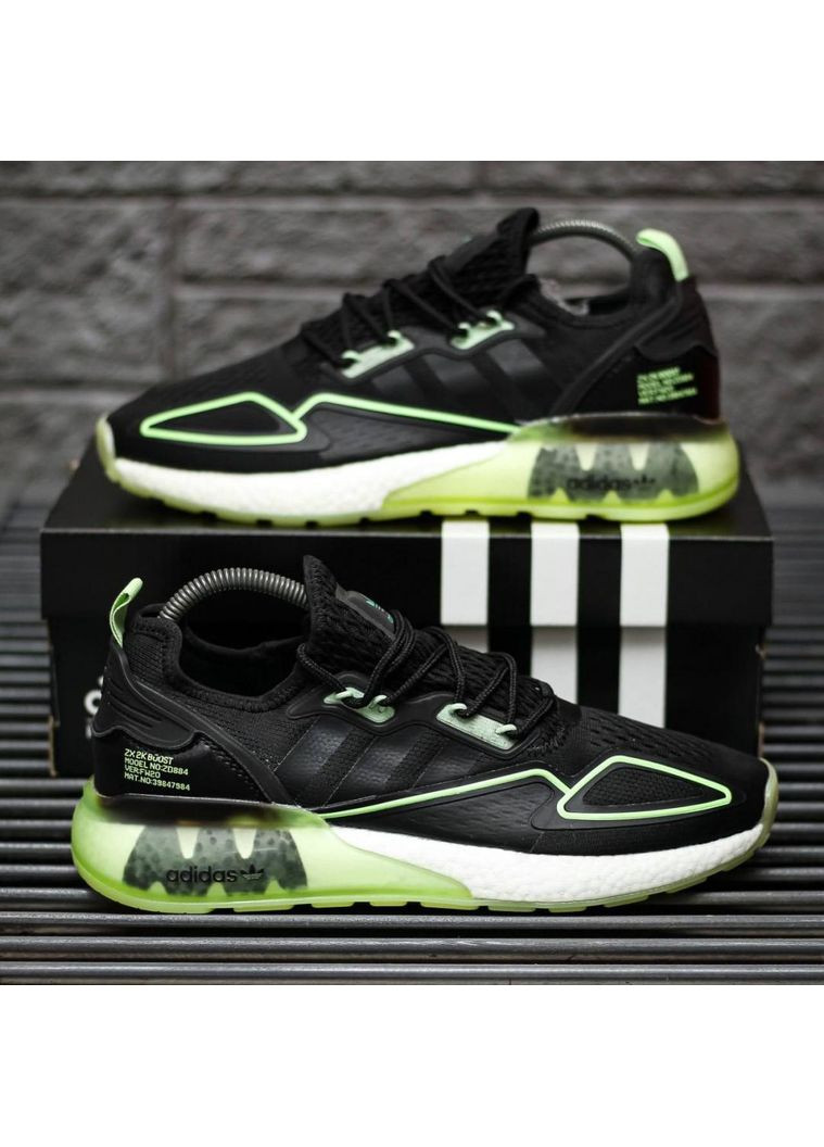КРОСІВКИ ЖІНОЧІ ADIDAS ZX 2K BOOST BLACK GREEN WHITE АДІДАС ZX 2K ІЗІ БУСТ No Brand сірі демісезони (369387771)