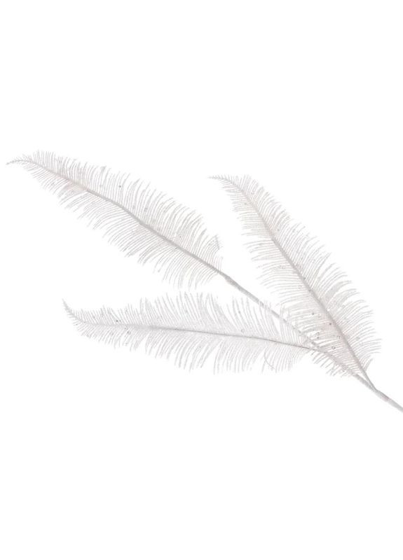 Декоративная ветка Перо 78 см Искусственные материалы для декора и флористики Белая No Brand (367078472)
