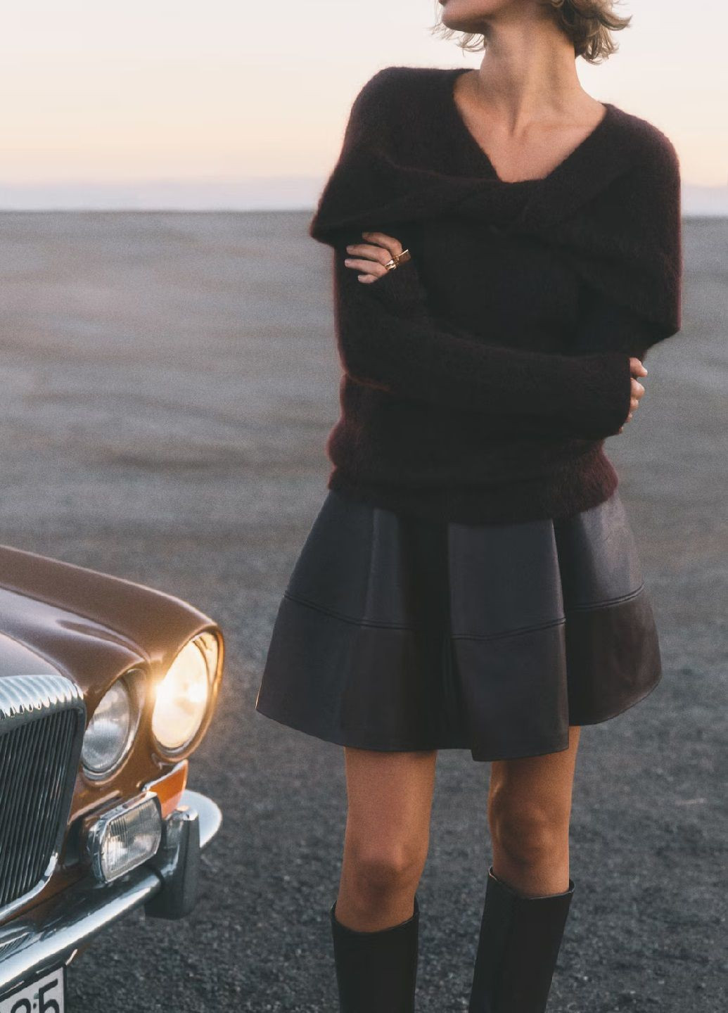 Бордовый демисезонный свитер H&M