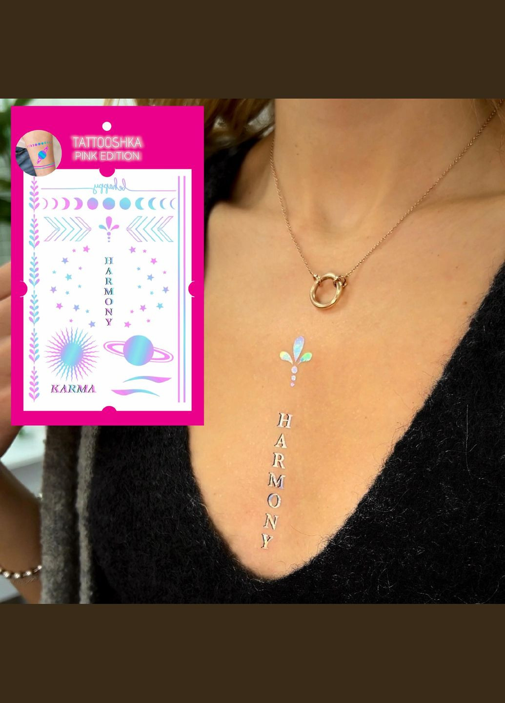 Набор временных тату "Harmony mood" голограмма Tattooshka (305077916)