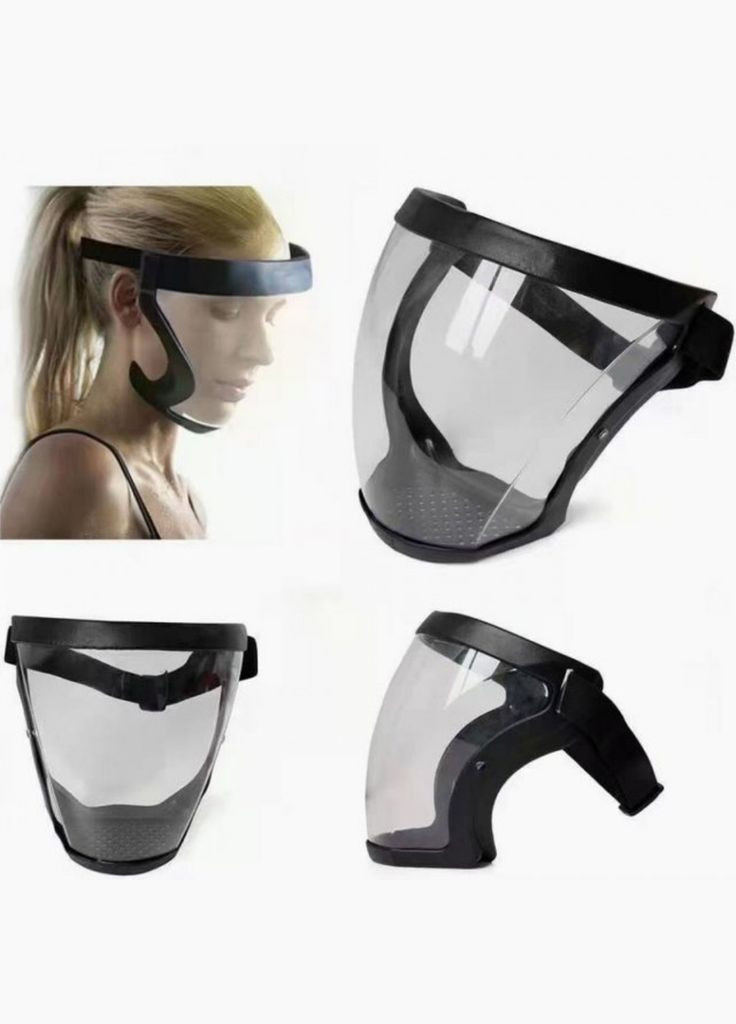 Затемнена захисна маска щиток для обличчя Face Shield BlackGrey No Brand (326065887)