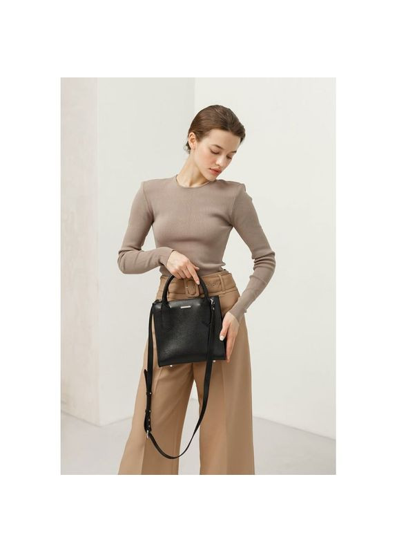 Жіноча шкіряна сумка через плече кроссбоді wood Чорний BlankNote (302007897)