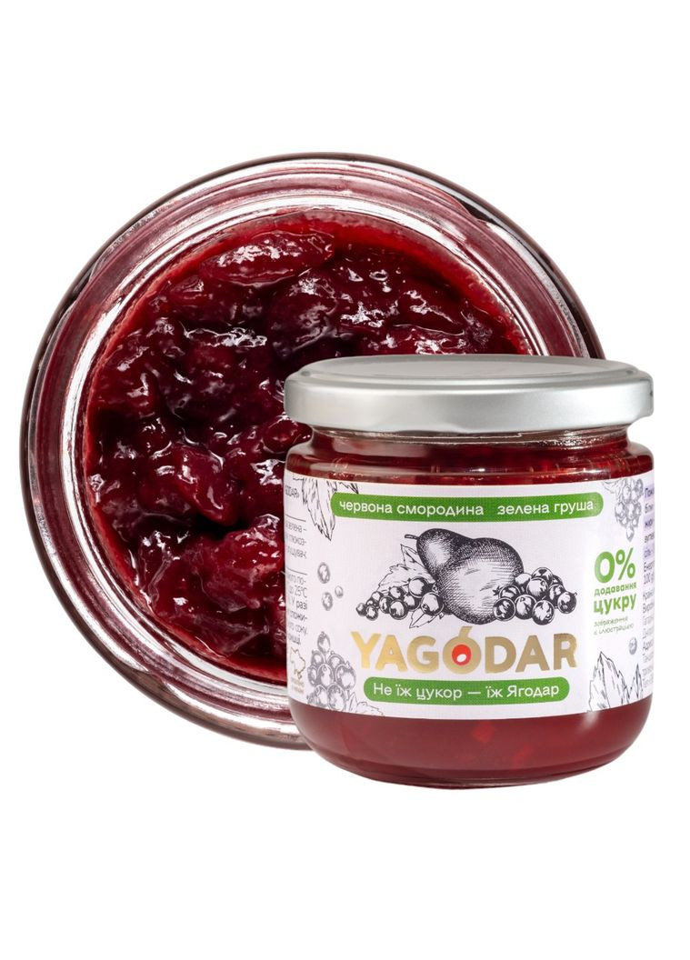 3 різні Смородинові джеми без цукру Ягодар, 630 гр YAGODAR (309003970)