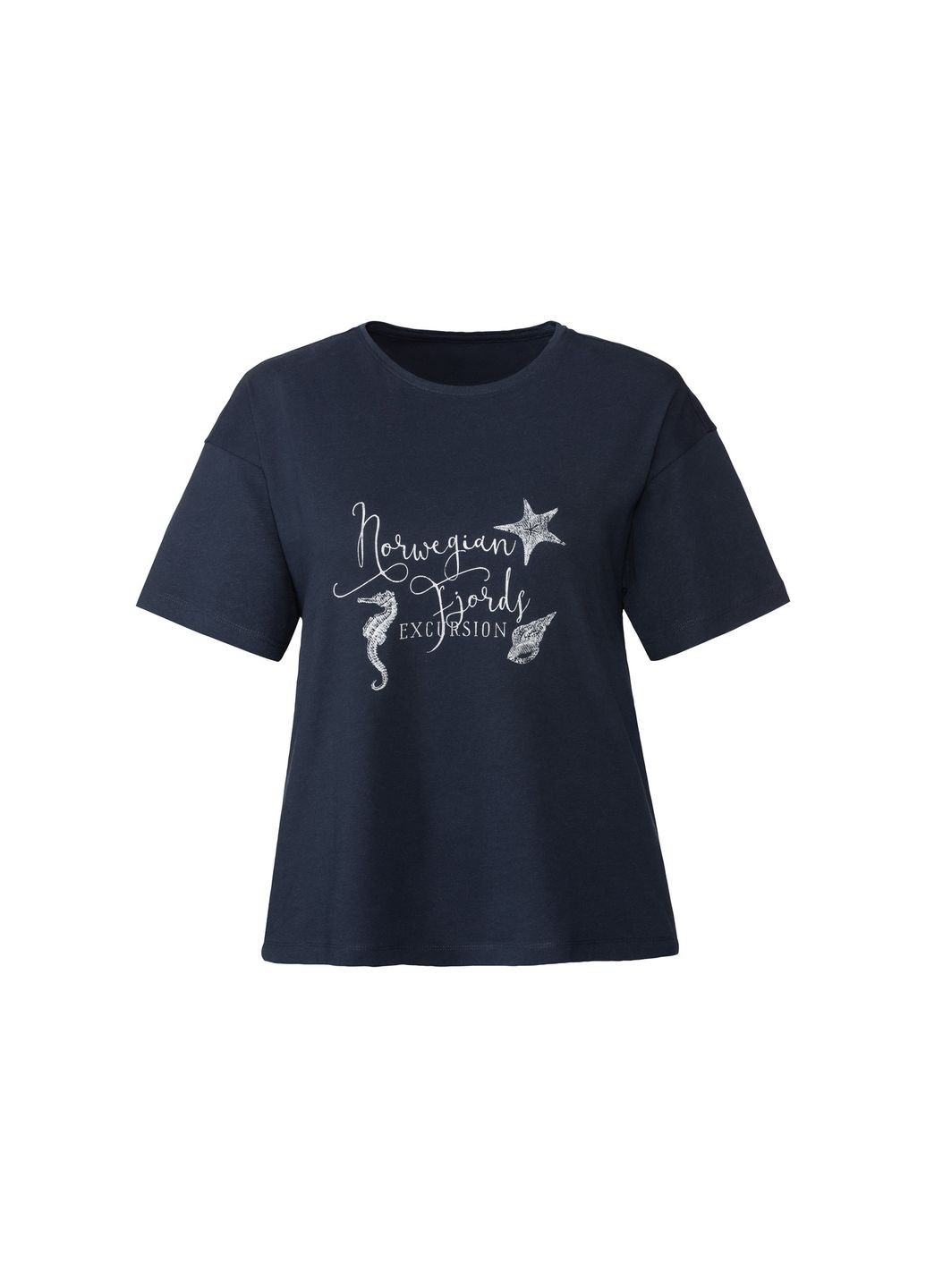 Темно-синя піжама (футболка і штани) для жінки lycra® 434926 темно-синій Esmara