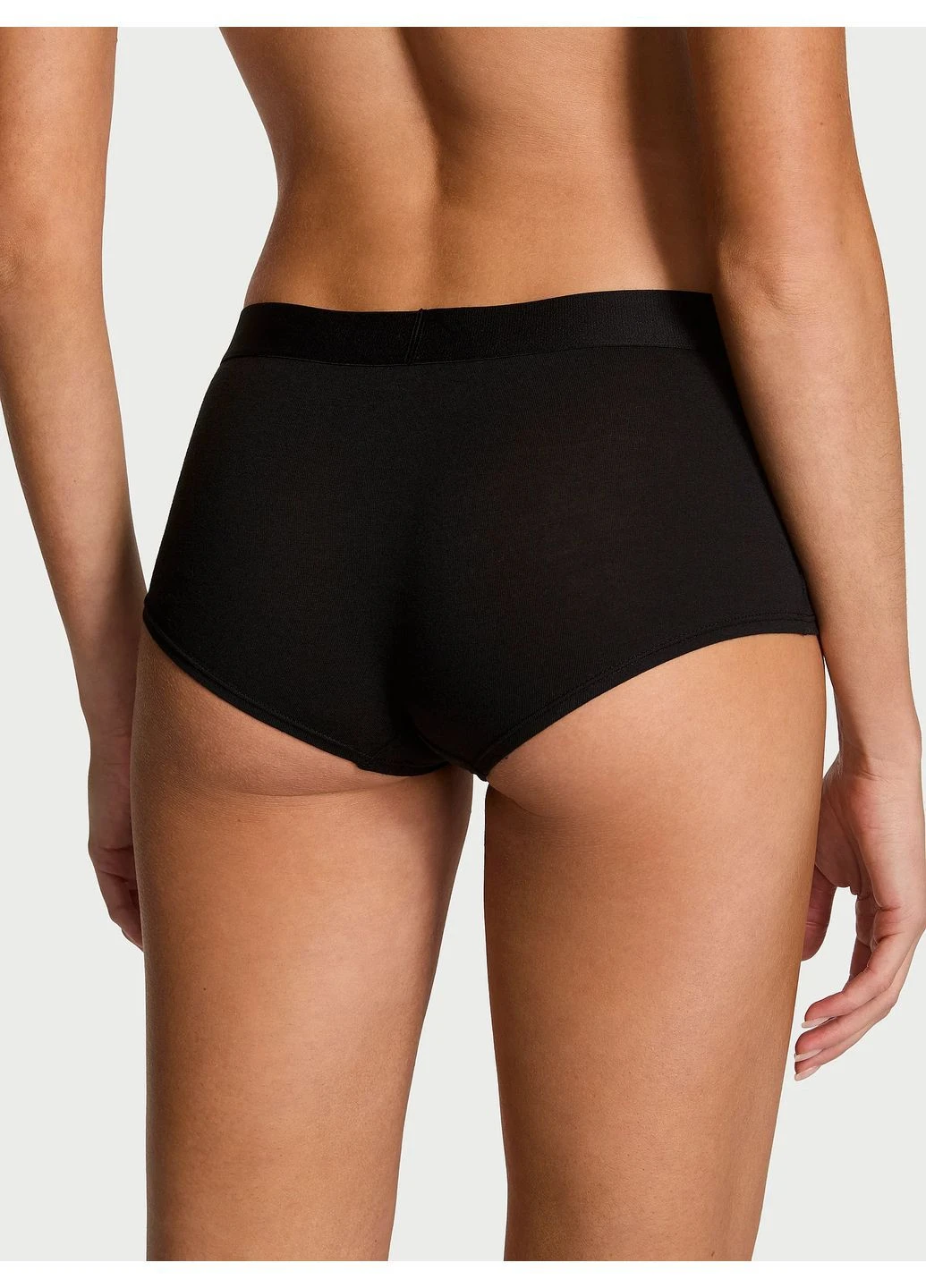 Котонові трусики-шорти зі стразами Victoria's Secret Logo Cotton Shine Patch Boyshort Panty (368760821)