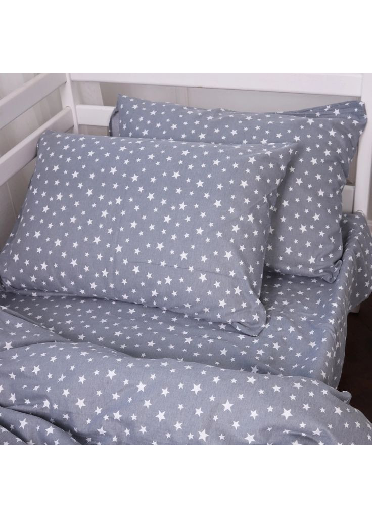 Постельное белье 012 Grey Stars Фланель 2x143x210 (m502873) Mirson 012 Grey Stars Фланель 2x143x210 Сімейний (369017262)