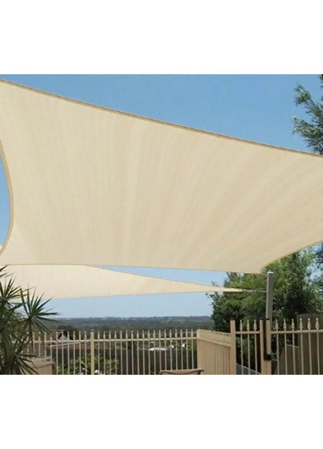 Тент навес затеняющий квадратный 4х4м Сетка (Молочный) No Brand (332636423)