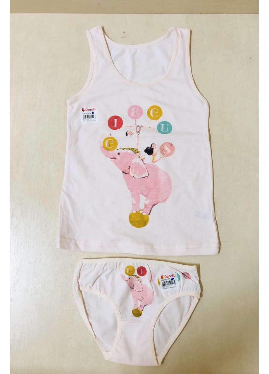 Розовый комплект белья майка хлопок для девочки 92 98 104 110 116 122 128 134 No Brand