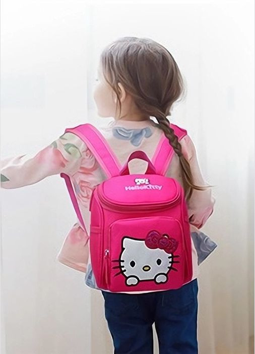 Рюкзак маленький детский на 3-4 года девочке Hello Kitty темно розовый No Brand (296008130)