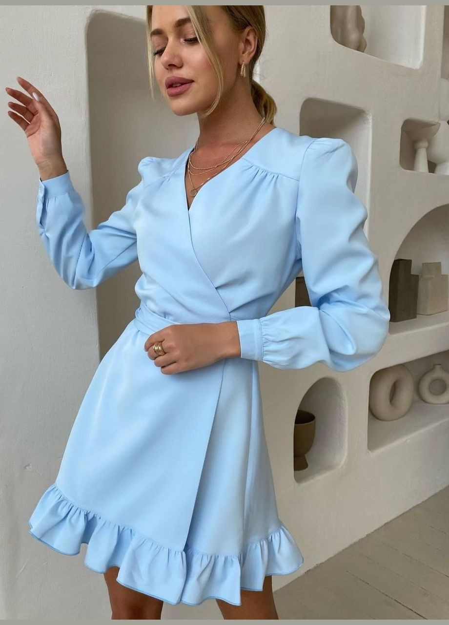 Голубое кэжуал платье N.Family однотонное