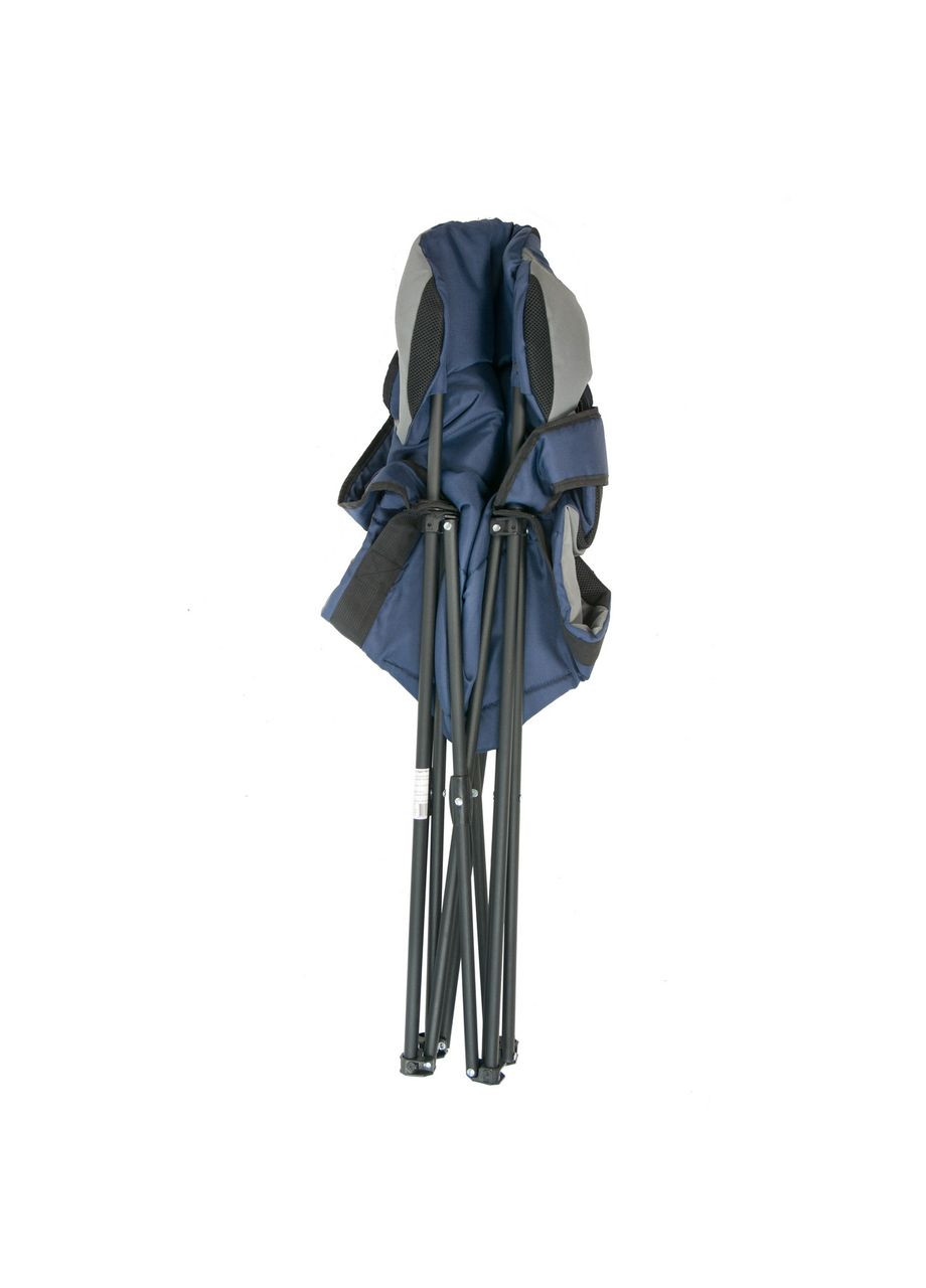 Крісло портативне NeRest Турист сірий з синім стілець для кемпінгу з підлокітниками та спинкою ProDobro (367265457)