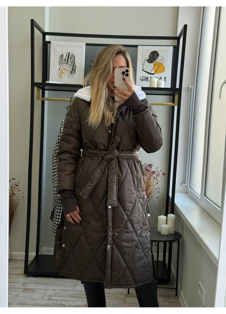 Коричнева зимня куртка жіноча Гермес