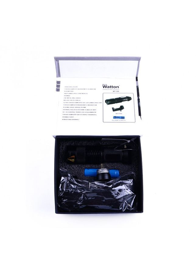 Ліхтарик акумуляторний світлодіодний в металевому корпусі WT-304 ліхтар тактичний ручний Watton (338854969)