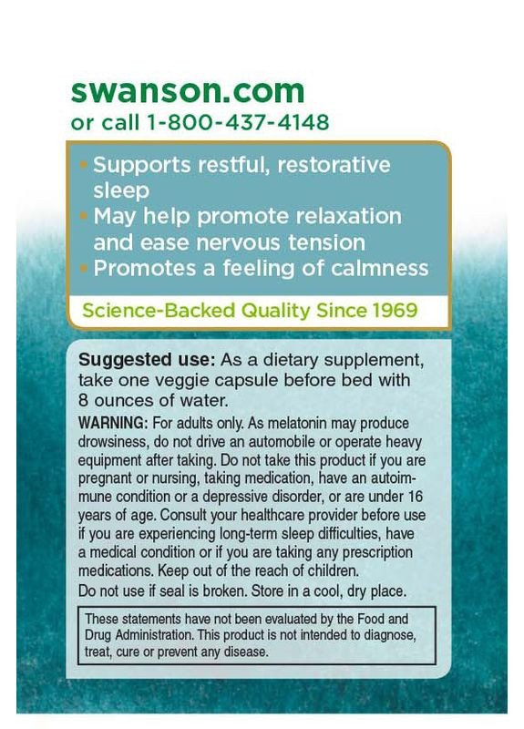 Незаменимый комплекс для улучшения сна, Sleep Essentials, 60 капсул Swanson (364311192)