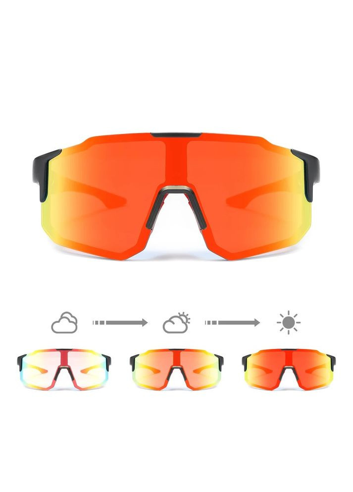 Фотохромные поляризационные солнцезащитные очки для активного отдыха и спорта 9937 Black Red Photochromic KINGSEVEN (369740395)