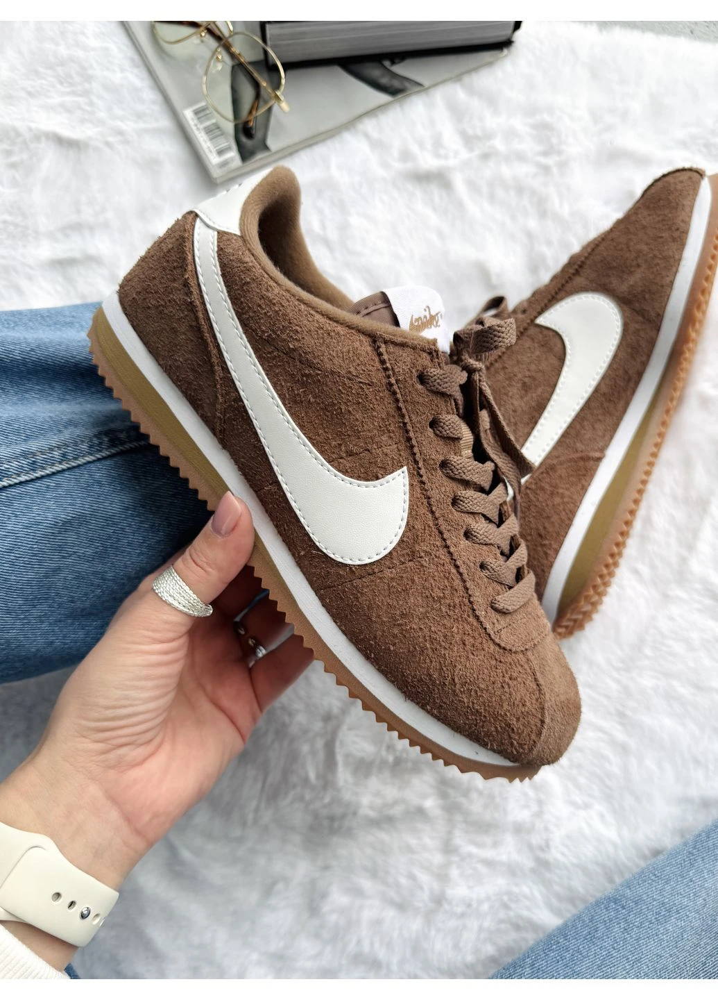 Коричневі кросівки чоловічі nike cortez light brown найк кортез коричневі демісезон No Brand