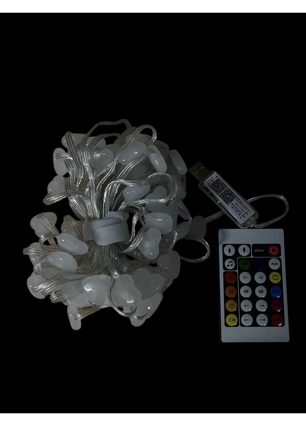 Умная светодиодная гирлянда Dream Color 10 м, 66 больших шаров, MultiRGB, USB, управление со смартфона и пульта SunLamp (362191847)