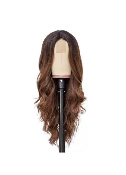 Перука на сітці довга хвиляста термоперука коричнева (SET-2292-10) No Brand (362136521)