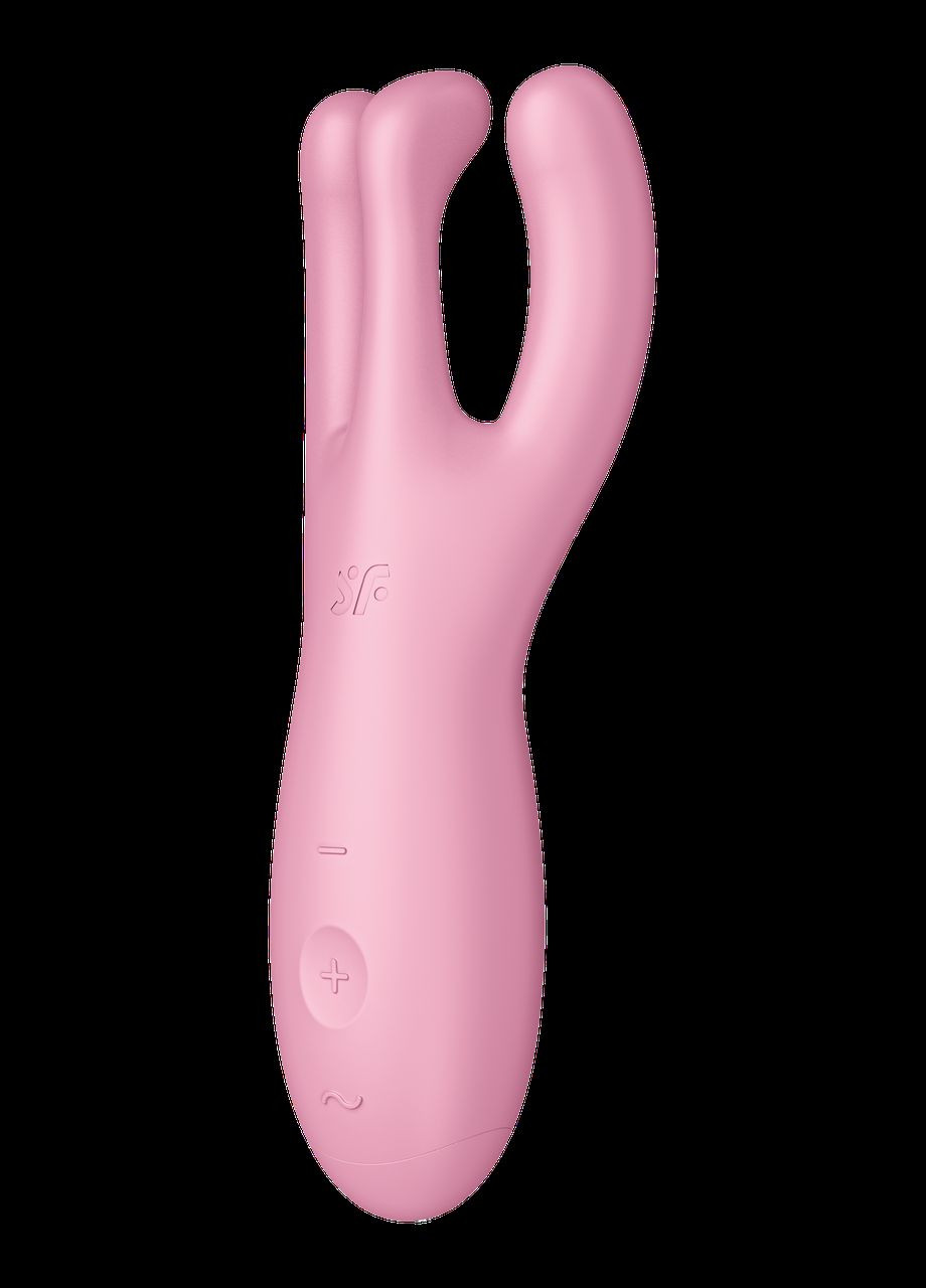 Гибкий смарт вибратор Threesome 4 Connect App розовый Satisfyer (303888316)