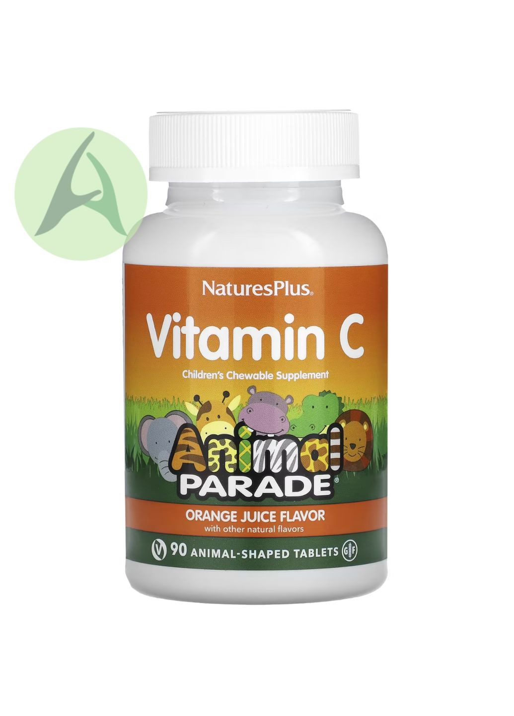 Вітамін C для дітей, Animal Parade, апельсин, 90 таблеток у формі тварин Nature's Plus (323220462)