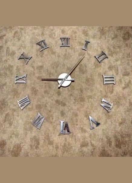 3D Часы зеркальные серебро Римские цифры Б230-47' No Brand (302242589)