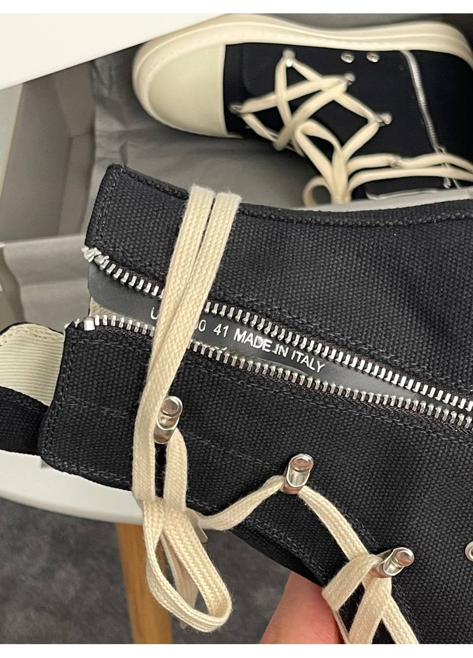 Чорно-білі Осінні кросівки чоловічі rick owens drkshdw hexagram black milk premium | рік оуенс гексаграма преміум чорно-білі No Brand