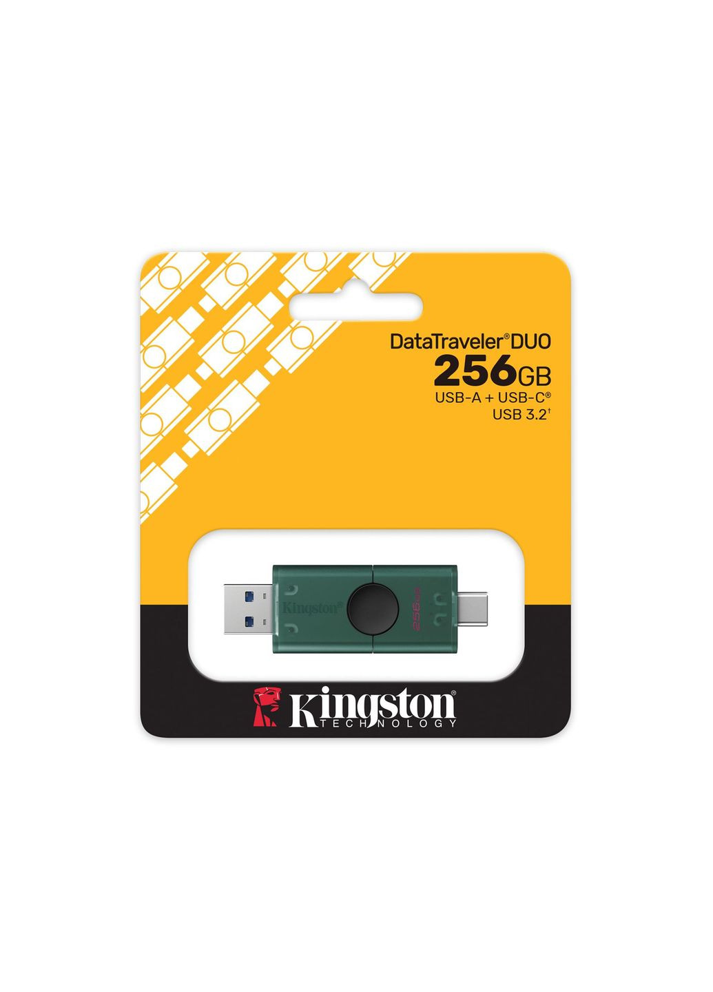 Флеш-накопичувач USB3.2 256GB Type-C DataTraveler Duo Green (DTDEG2/256GB) Kingston (364860673)